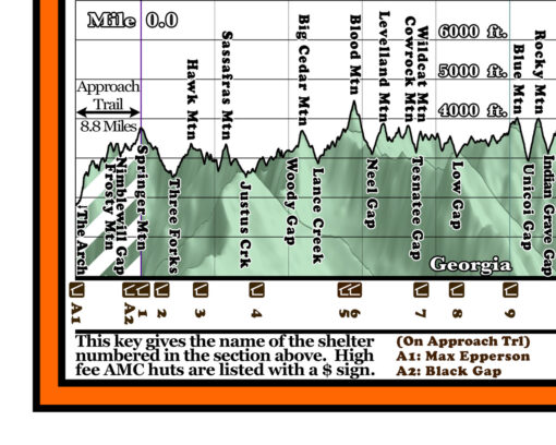 2024 Appalachian Trail Map – 10 Feet Wide, On Professional Canvas – State Colored Version - Image 9